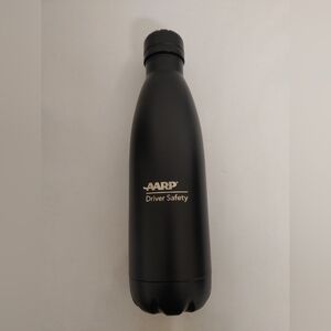 Black Copper Vacuum Insulated Hot/Cold Water Bottle AARP Driver Safety Logo NEW